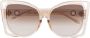Linda Farrow Zonnebril met cat-eye montuur Beige - Thumbnail 1