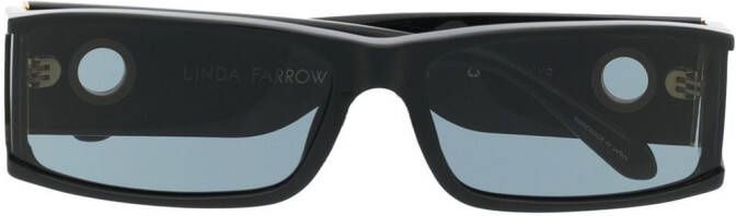 Linda Farrow Mya zonnebril met rechthoekig montuur Zwart