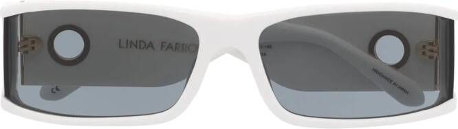 Linda Farrow Mya zonnebril met rechthoekig montuur Wit