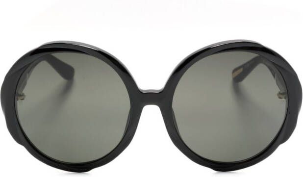 Linda Farrow Otavia zonnebril met oversized montuur Zwart