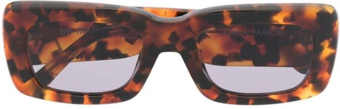 Linda Farrow x The Attico Mafra zonnebril met schildpadschild design Bruin