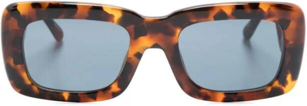 Linda Farrow x The Attico Marfa zonnebril met vierkant montuur Bruin