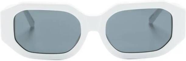 Linda Farrow x Attico Irene zonnebril met zeshoekig montuur Wit