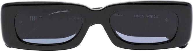 The Attico Mini Marfa zonnebril met rechthoekig montuur Zwart
