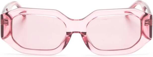 Linda Farrow x The Attico zonnebril met rechthoekig montuur Roze