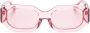 Linda Farrow x The Attico zonnebril met rechthoekig montuur Roze - Thumbnail 1