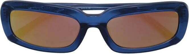 Linda Farrow Zonnebril met rechthoekig montuur Blauw