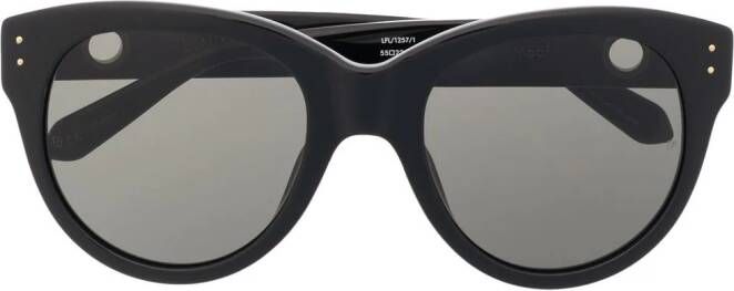 Linda Farrow Zonnebril met rond montuur Zwart