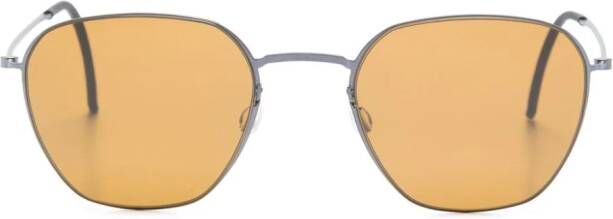 Lindberg 8810 zonnebril met rond montuur Zilver