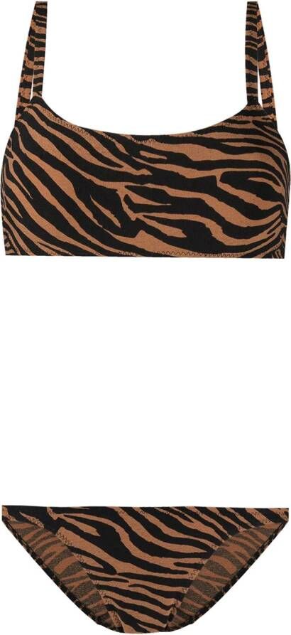 Lisa Marie Fernandez Bikini met dierenprint Bruin