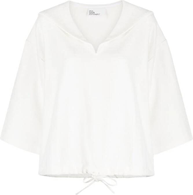Lisa Marie Fernandez Getextureerde blouse Wit