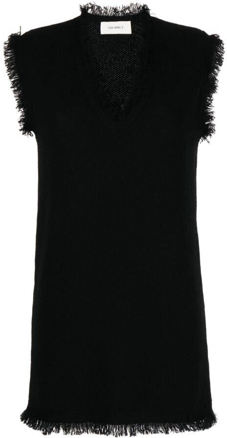 Lisa Yang Mini-jurk met franje afwerking Zwart