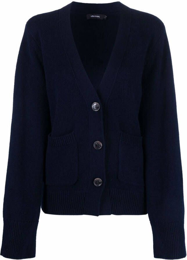 Lisa Yang Vest met V-hals Blauw
