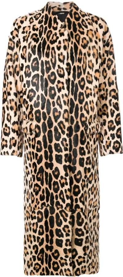 Liska jas met luipaardprint Bruin