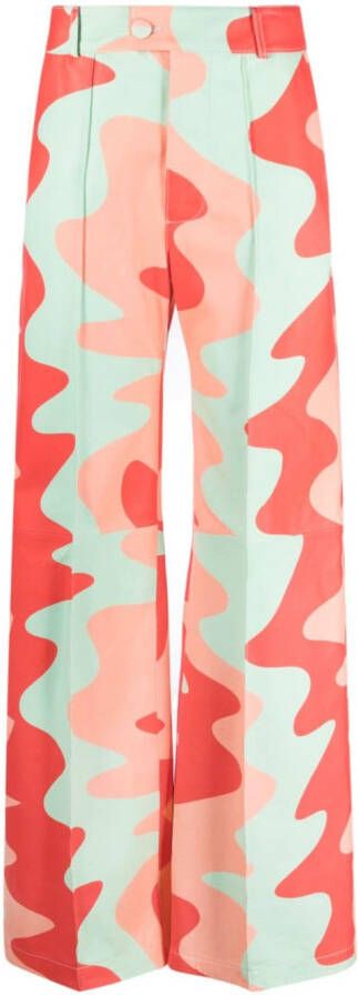 Liska x Kalissa Hose leren broek Groen