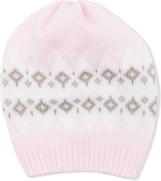 Little Bear Intarsia hoed Roze