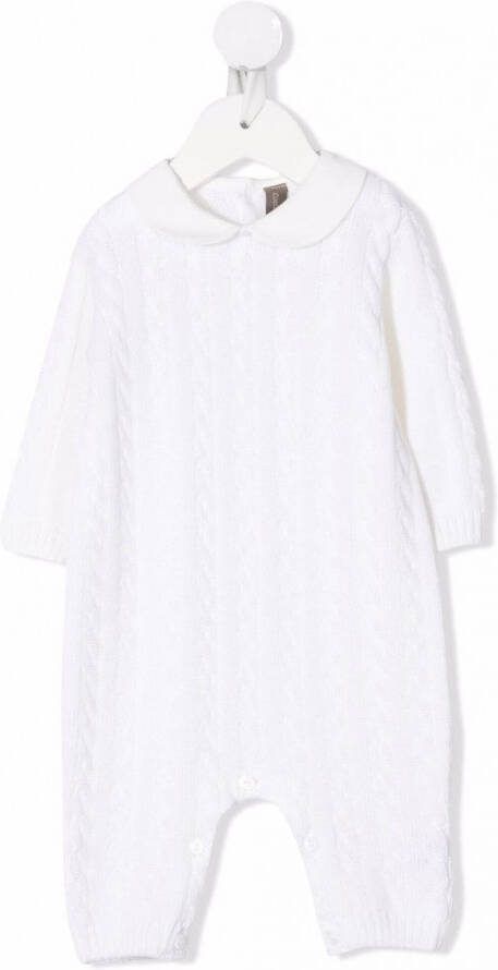 Little Bear Kabelgebreide romper Wit