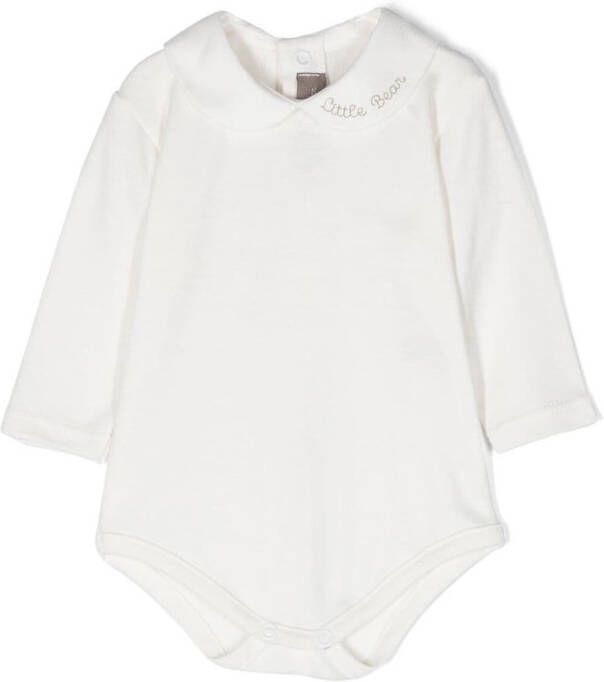 Little Bear Romper met geborduurd logo Wit