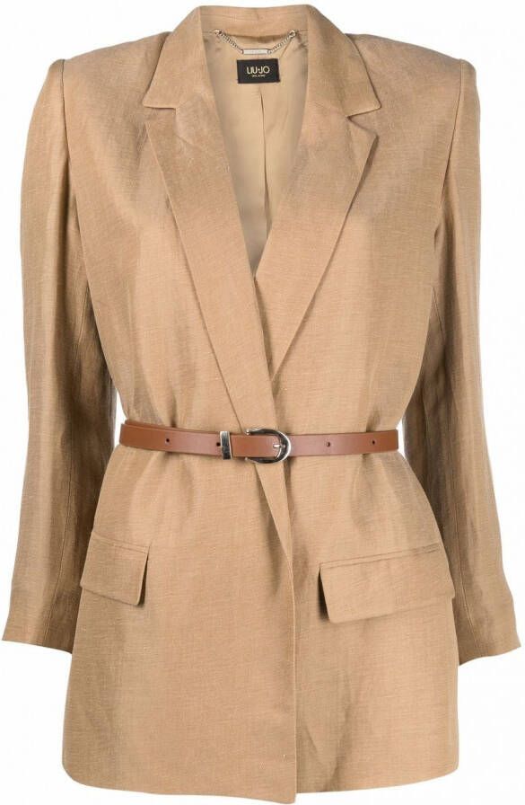 LIU JO Blazer met ceintuur Beige