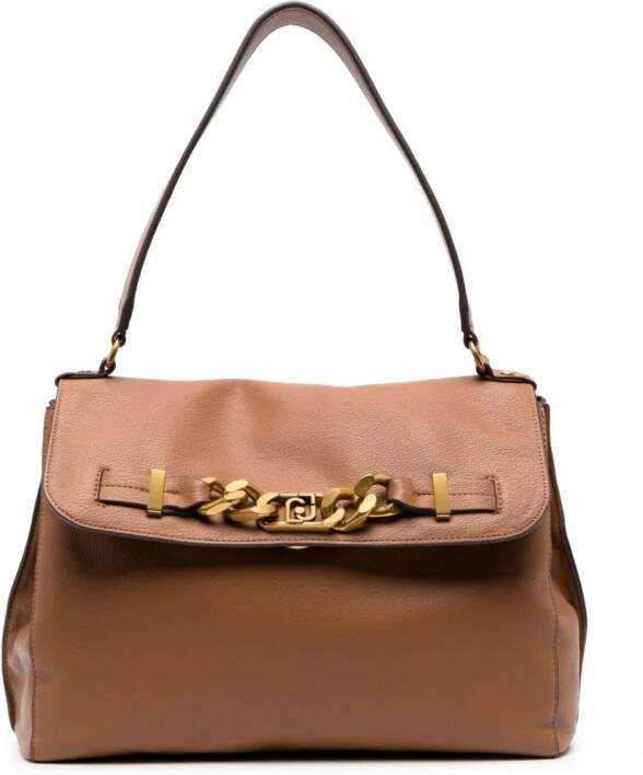 LIU JO chain-detail leather tote bag Bruin