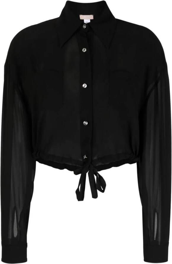 LIU JO Cropped blouse Zwart
