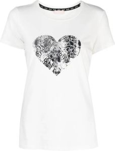 LIU JO crystal-embellished graphic-print T-shirt Wit