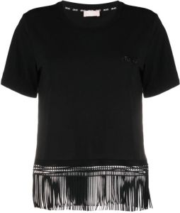 LIU JO T-shirt met franje Zwart