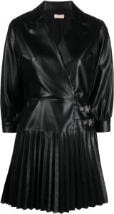 LIU JO faux leather pleated dress Zwart