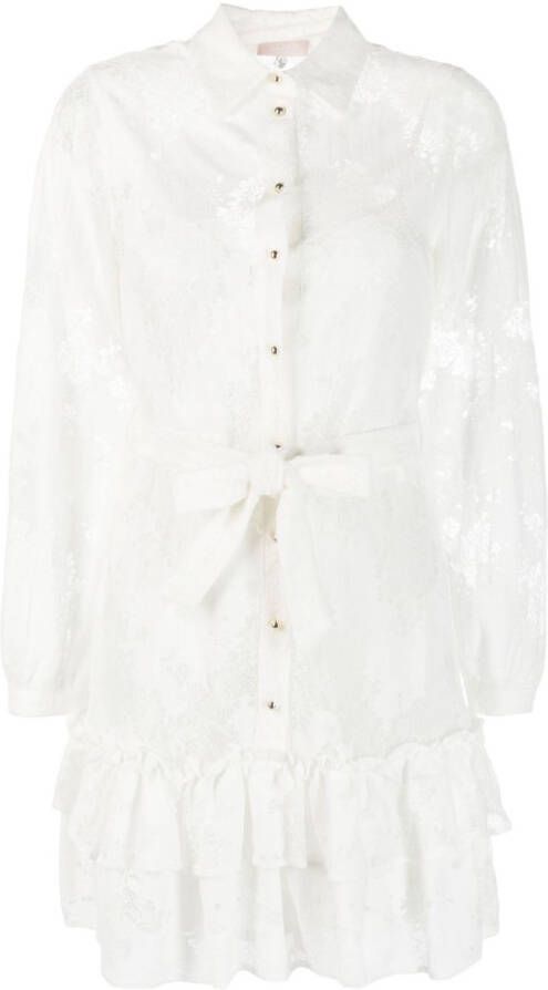 LIU JO Mini-jurk met bloemenkant Wit