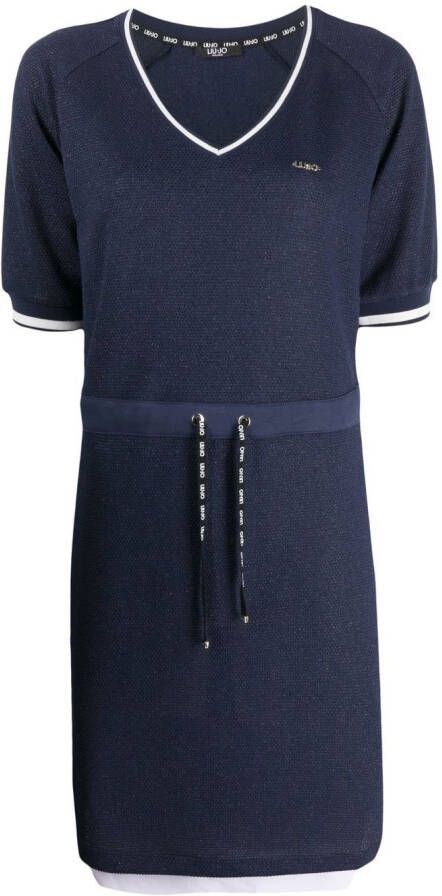 LIU JO Jurk met metallic afwerking Blauw