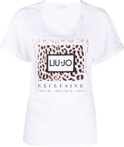 LIU JO T-shirt met logo van stras Wit