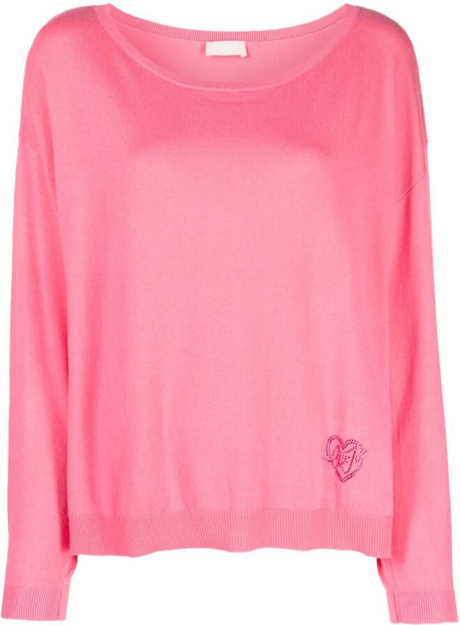 LIU JO Trui verfraaid met logo Roze