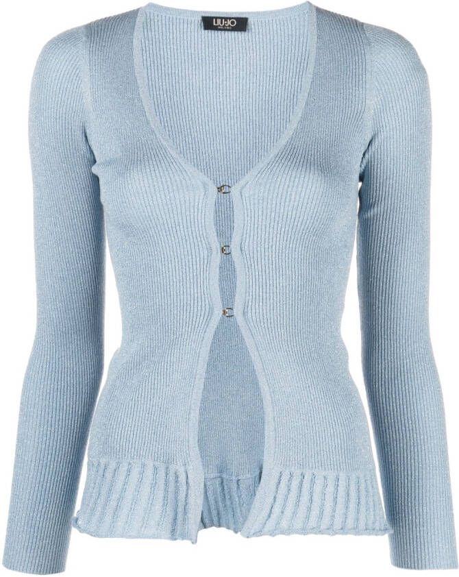 LIU JO Ribgebreid vest Blauw