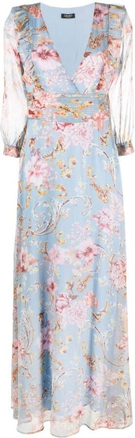 LIU JO Maxi-jurk met bloemenprint Blauw