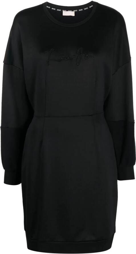 LIU JO Mini-jurk met geborduurd logo Zwart