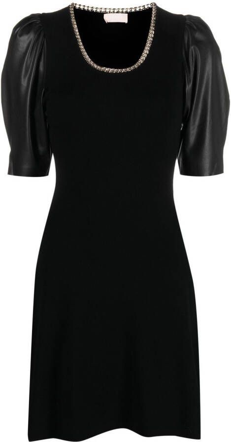 LIU JO Midi-jurk met pofmouwen Zwart