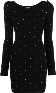 LIU JO Ribgebreide mini-jurk Zwart