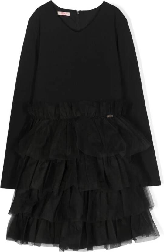 Liu Jo Kids Mini-jurk met tulen rok Zwart