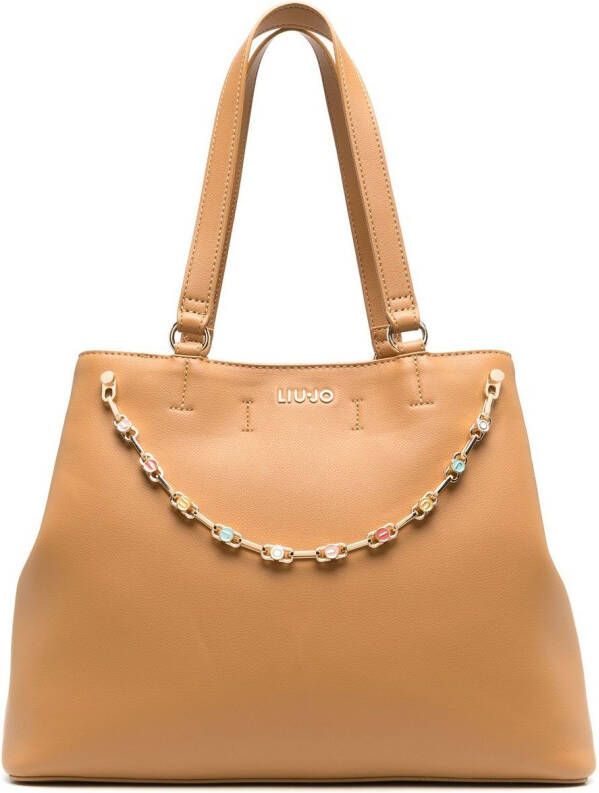 LIU JO Shopper met schakelketting Bruin