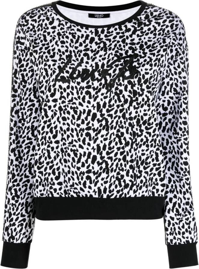 LIU JO Sweater met luipaardprint Wit