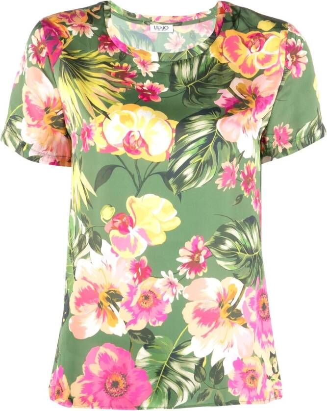 LIU JO T-shirt met bloemenprint Groen