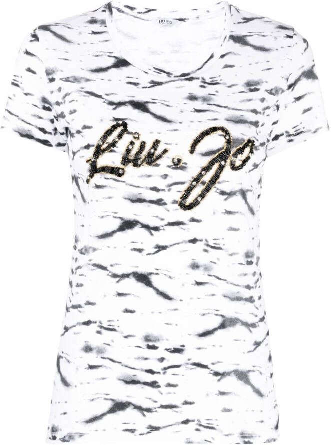 LIU JO T-shirt verfraaid met kralen Wit