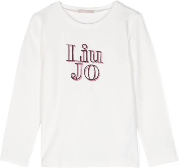 Liu Jo Kids T-shirt verfraaid met stras Wit