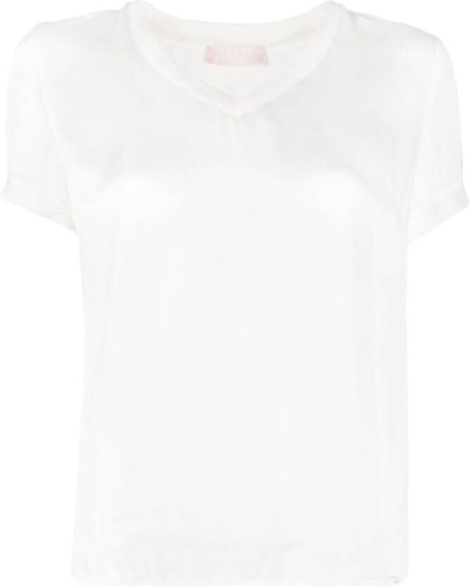 LIU JO T-shirt met V-hals Wit