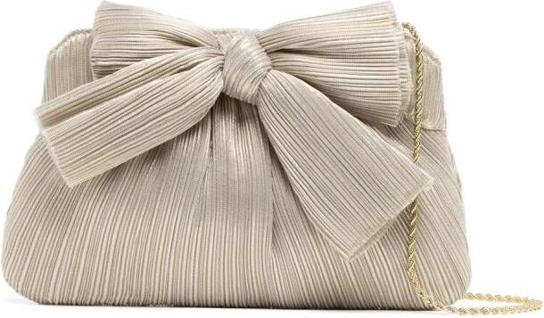 Loeffler Randall Rayne clutch met strik Zilver