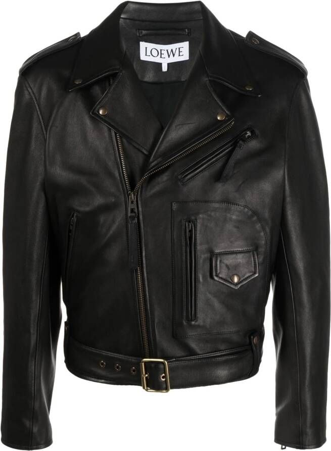 LOEWE Leren bikerjack Zwart