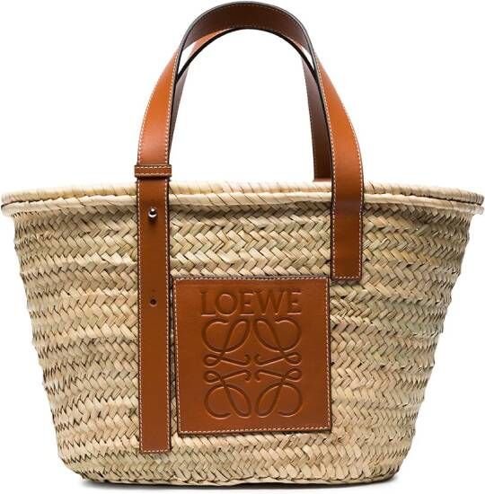 LOEWE medium basket tas met logo Beige