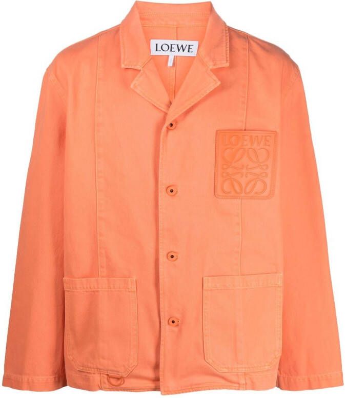 LOEWE Shirtjack met logopatch Oranje
