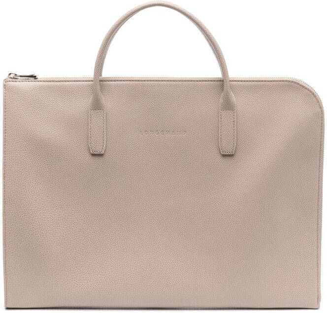 Longchamp Le Foulonné smalle aktetas Beige