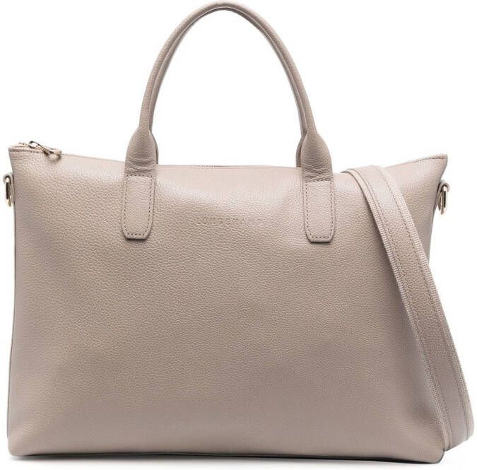 Longchamp Le Foulonné leren aktetas Beige